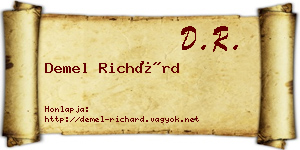 Demel Richárd névjegykártya