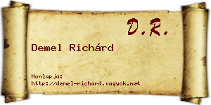 Demel Richárd névjegykártya